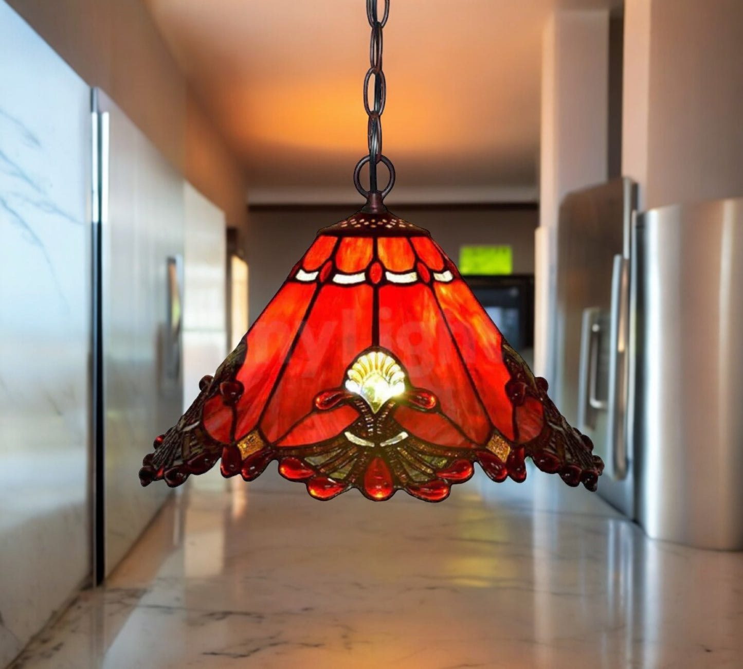 Tiffany Pendant Lamp 40cm shade (16001C Red)