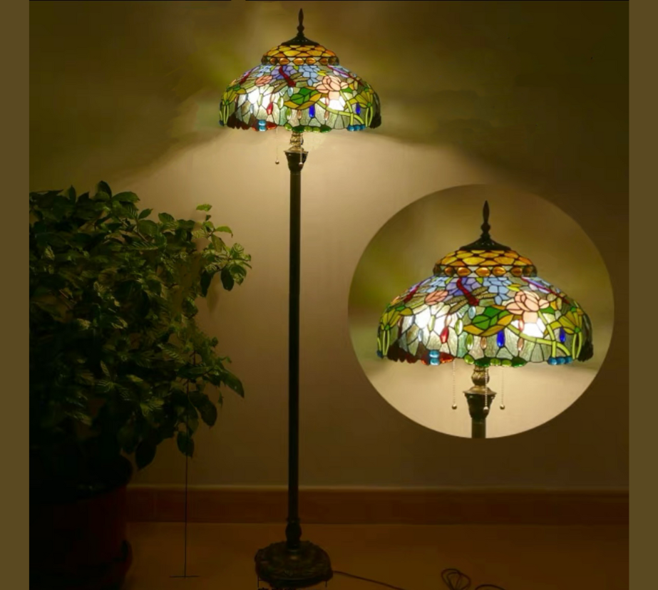 Tiffany Floor Lamp LARGE 46cm shade (19003)