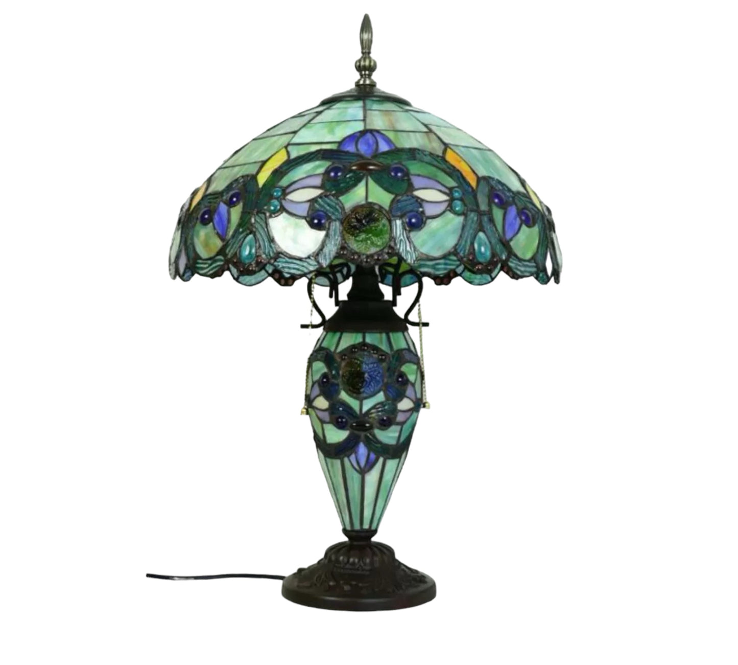 Tiffany Mother-Daughtser Vase Lamp 40cm Shade (15066)