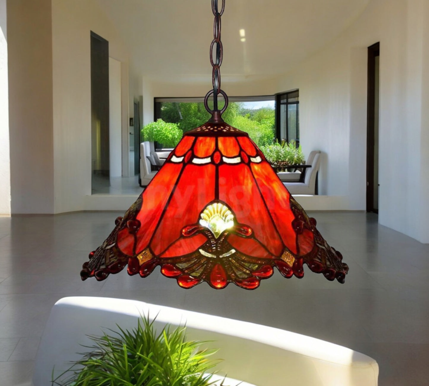 Tiffany Pendant Lamp 40cm shade (16001C Red)