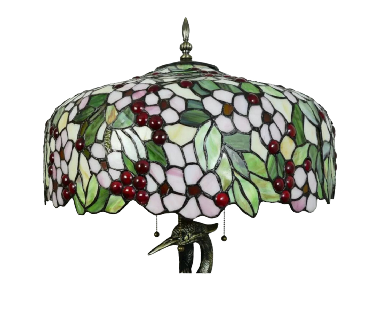 Tiffany Feather Crane Table Lamp 50cm Shade (15067)