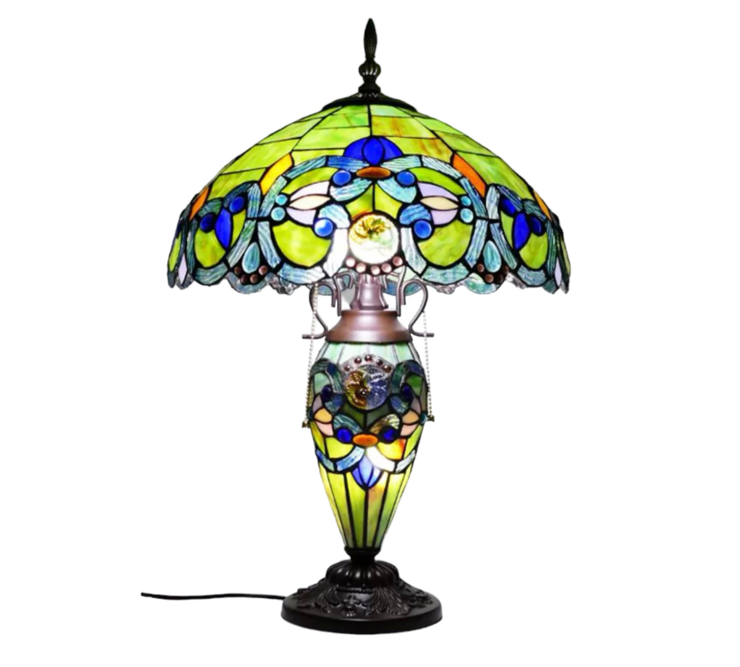 Tiffany Mother-Daughtser Vase Lamp 40cm Shade (15066)