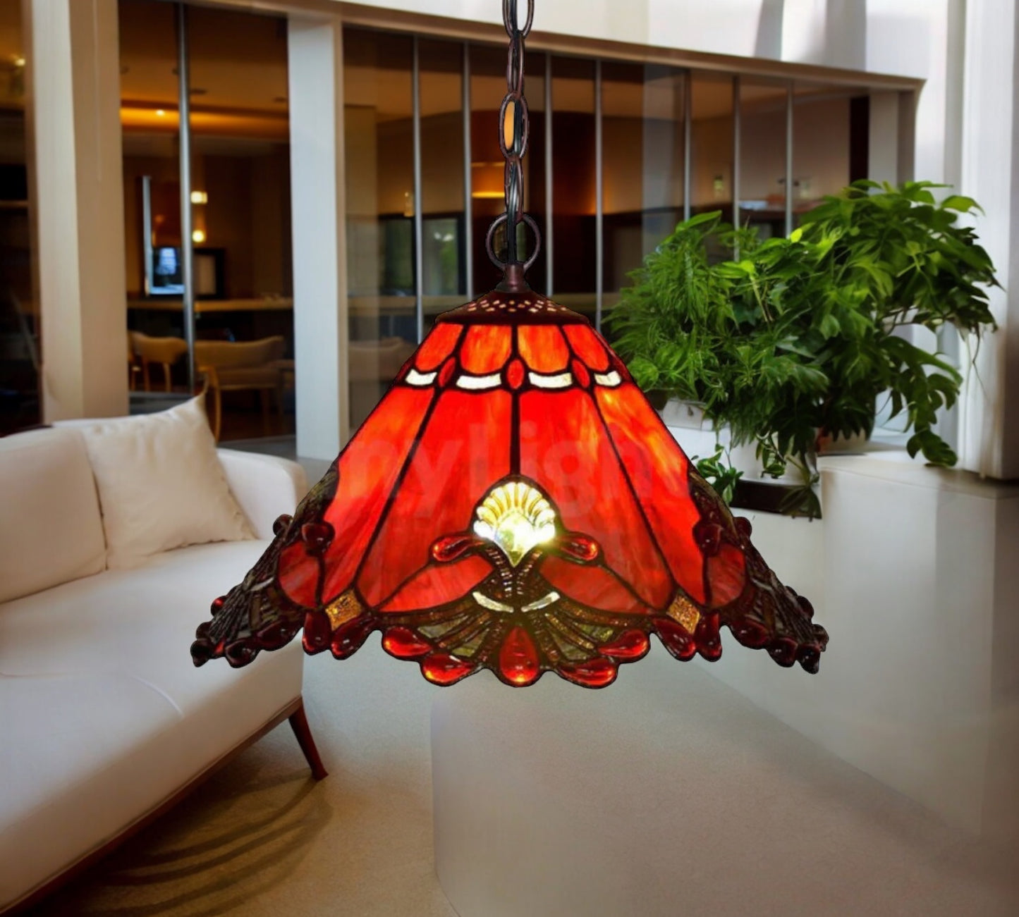 Tiffany Pendant Lamp 40cm shade (16001C Red)