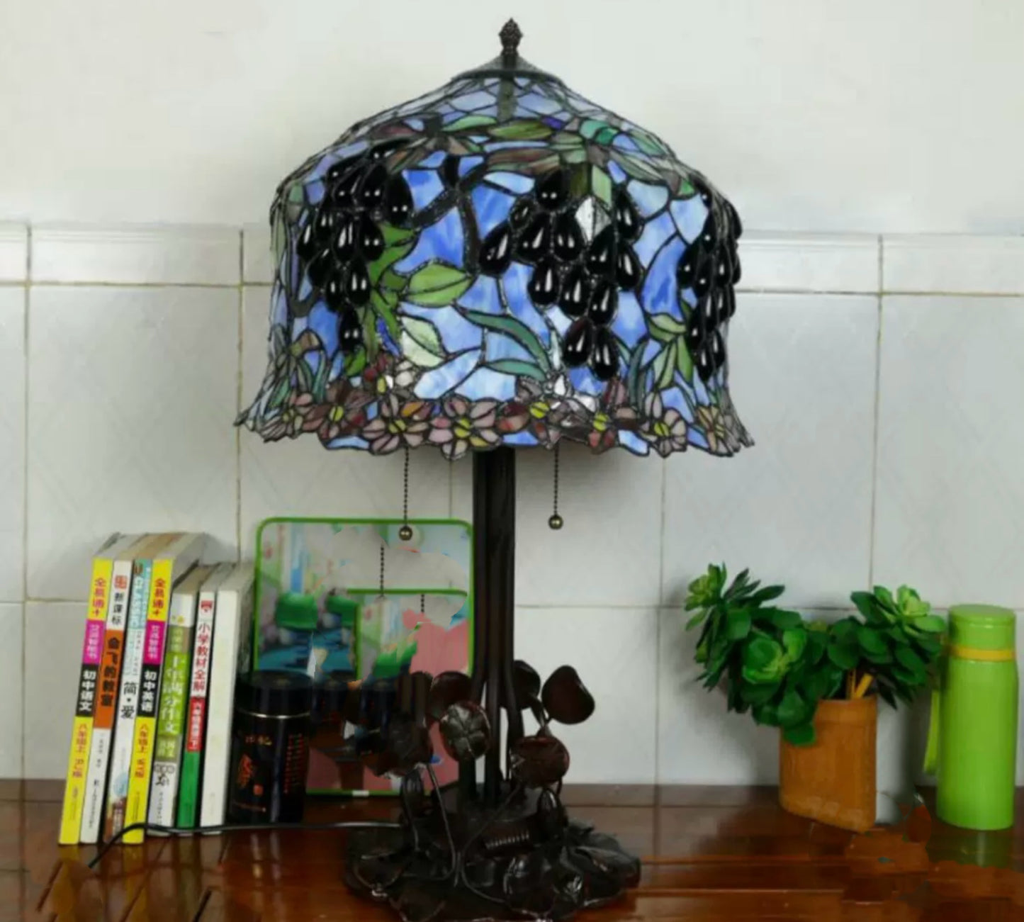 Tiffany Juicy Grape Table Lamp 40cm Shade (15075)