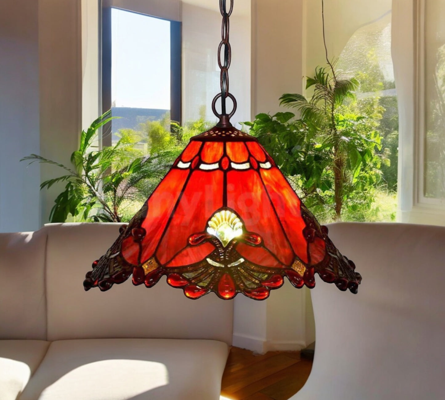 Tiffany Pendant Lamp 40cm shade (16001C Red)