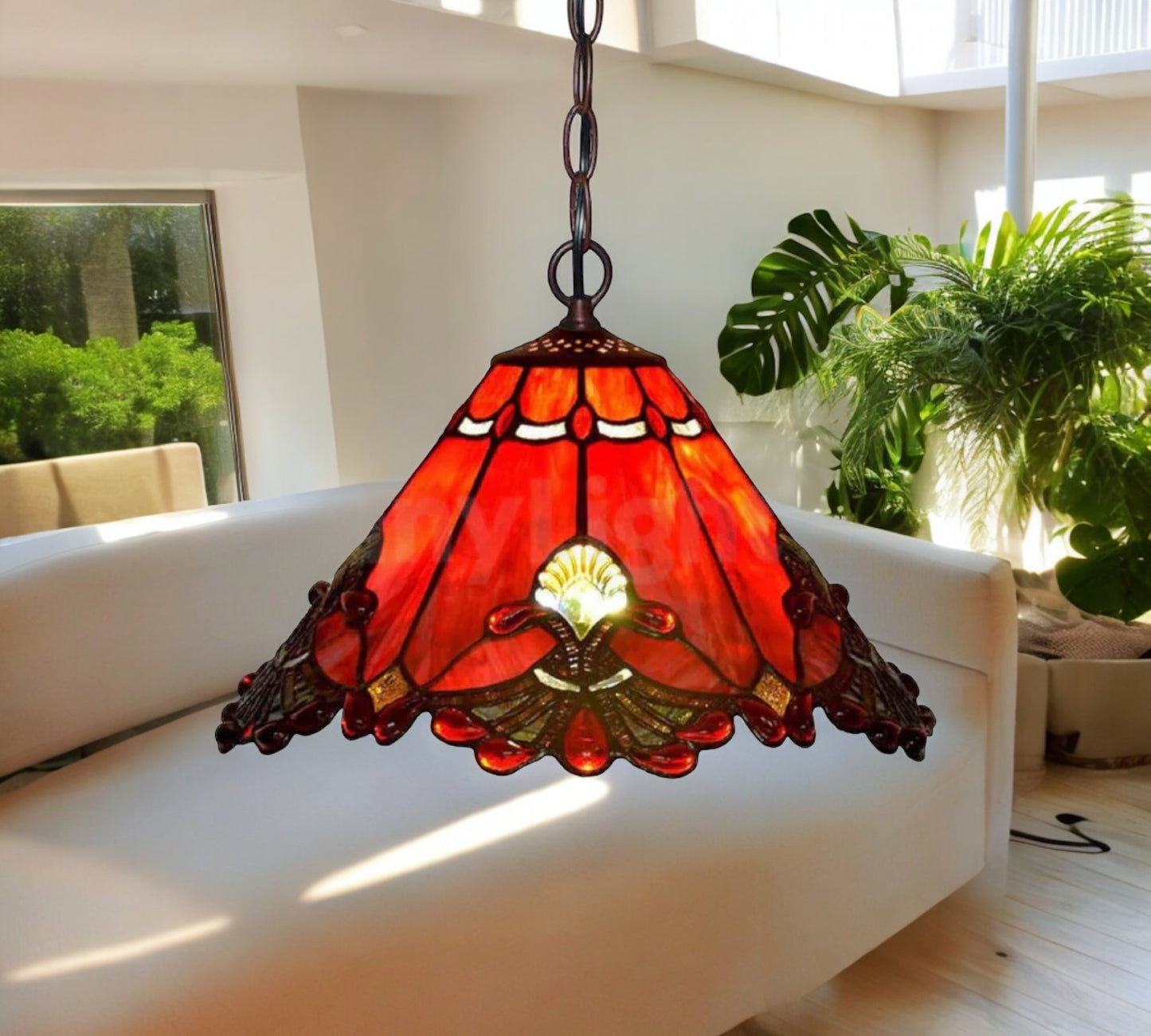 Tiffany Pendant Lamp 40cm shade (16001C Red)