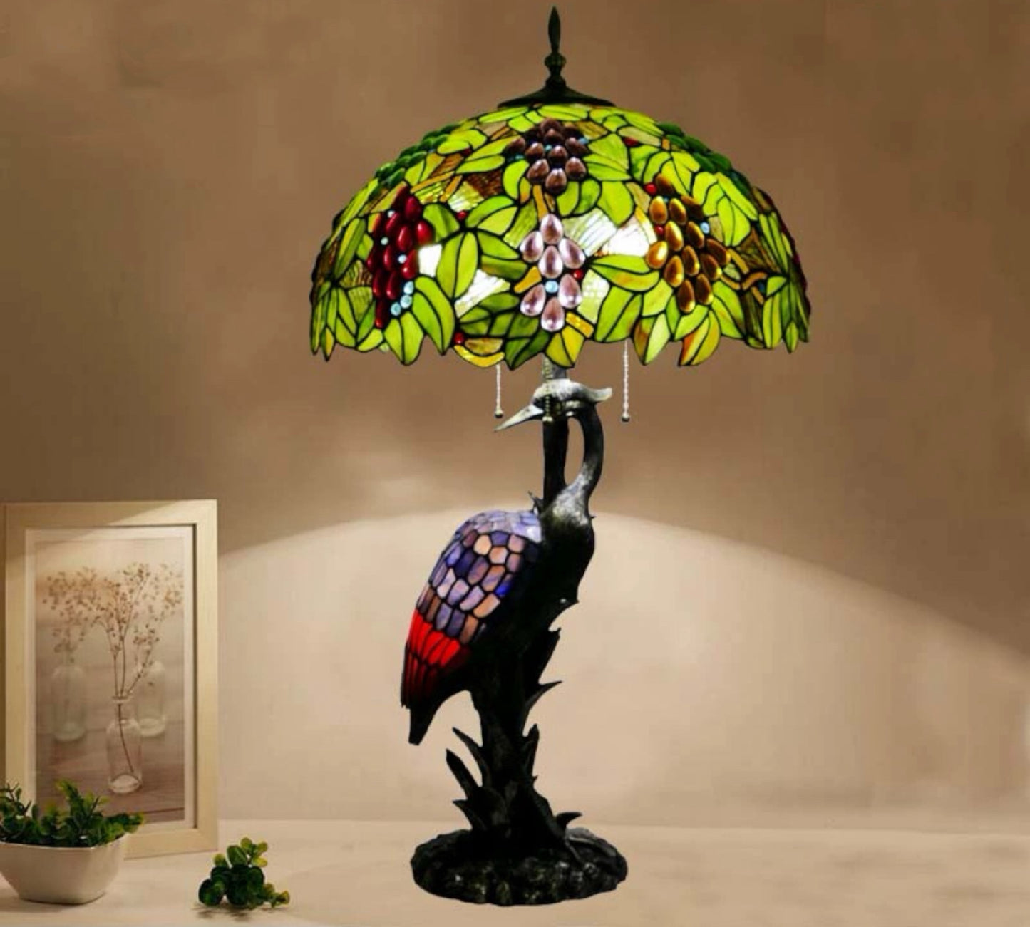 Tiffany Juicy Grape Table Lamp 50cm Shade (15068)