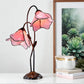 LARGR Water Lily Flower Style Tiffany Table Lamp (12034R)