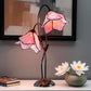 LARGR Water Lily Flower Style Tiffany Table Lamp (12034R)