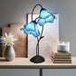 LARGR Water Lily Flower Style Tiffany Table Lamp (12034B)
